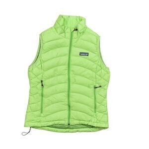 Patagonia Women's XS Green Polyester Vest Goose Down Insulated Zip Pocket